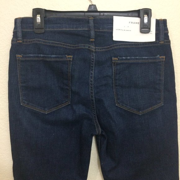 Frame Denim Mid-rise Skinny Jeans Frayed Hem - Picture 10 of 11